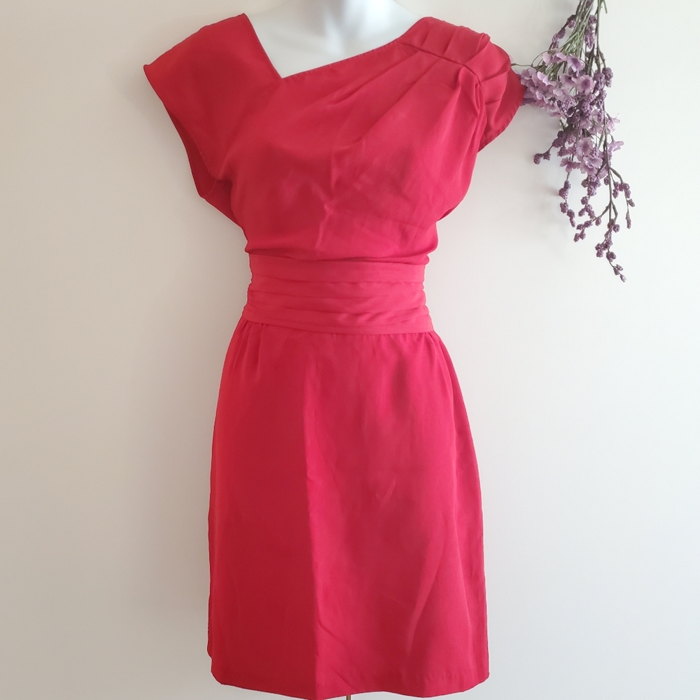The Limited silky red cocktail dress 8 NEW NWT asymmetric neck